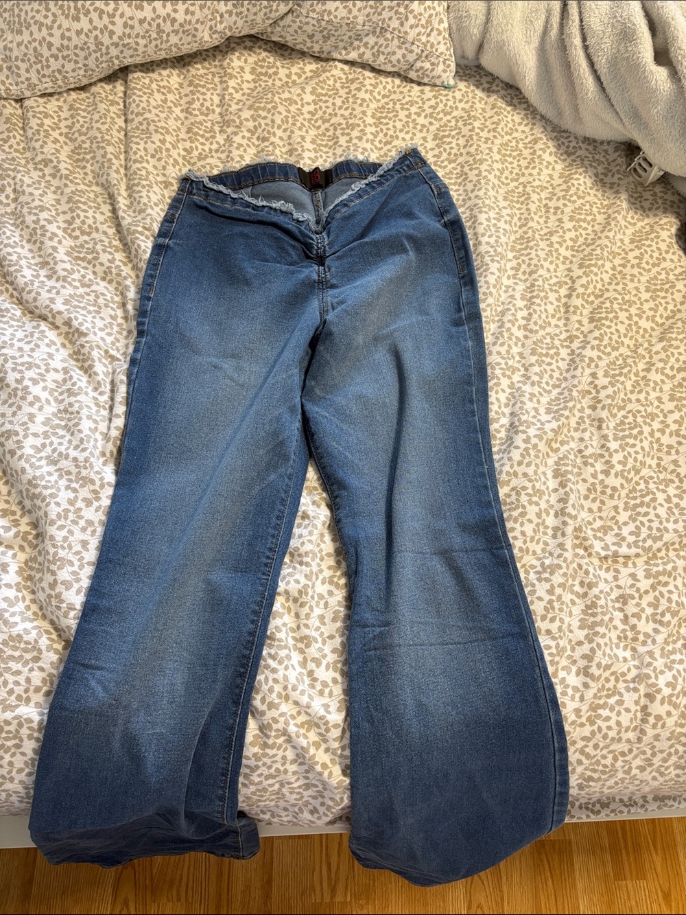 NOBO Medium Blue Wide-Leg Flare Jeans